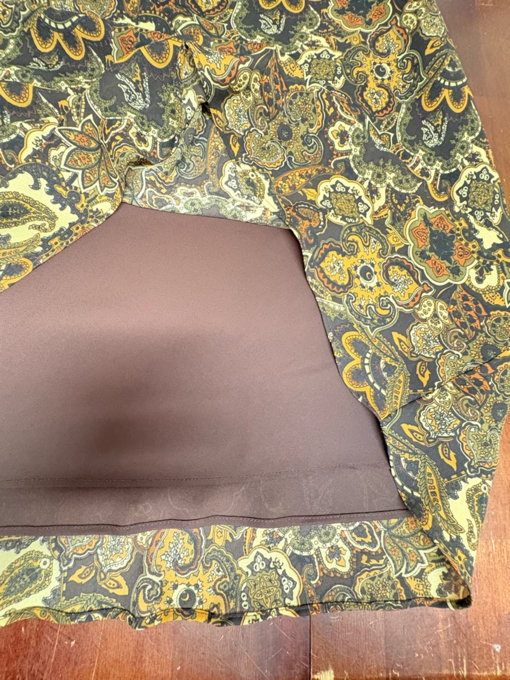 Studio I Floral Paisley chiffon Sleeveless Maxi Dress Green Brown Lined Size 22W - Picture 9 of 11